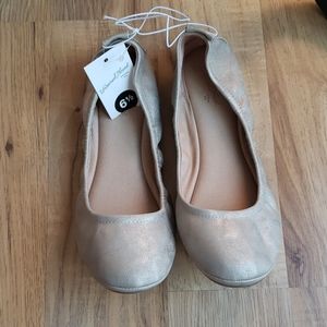 Matte Gold Ballet Flats